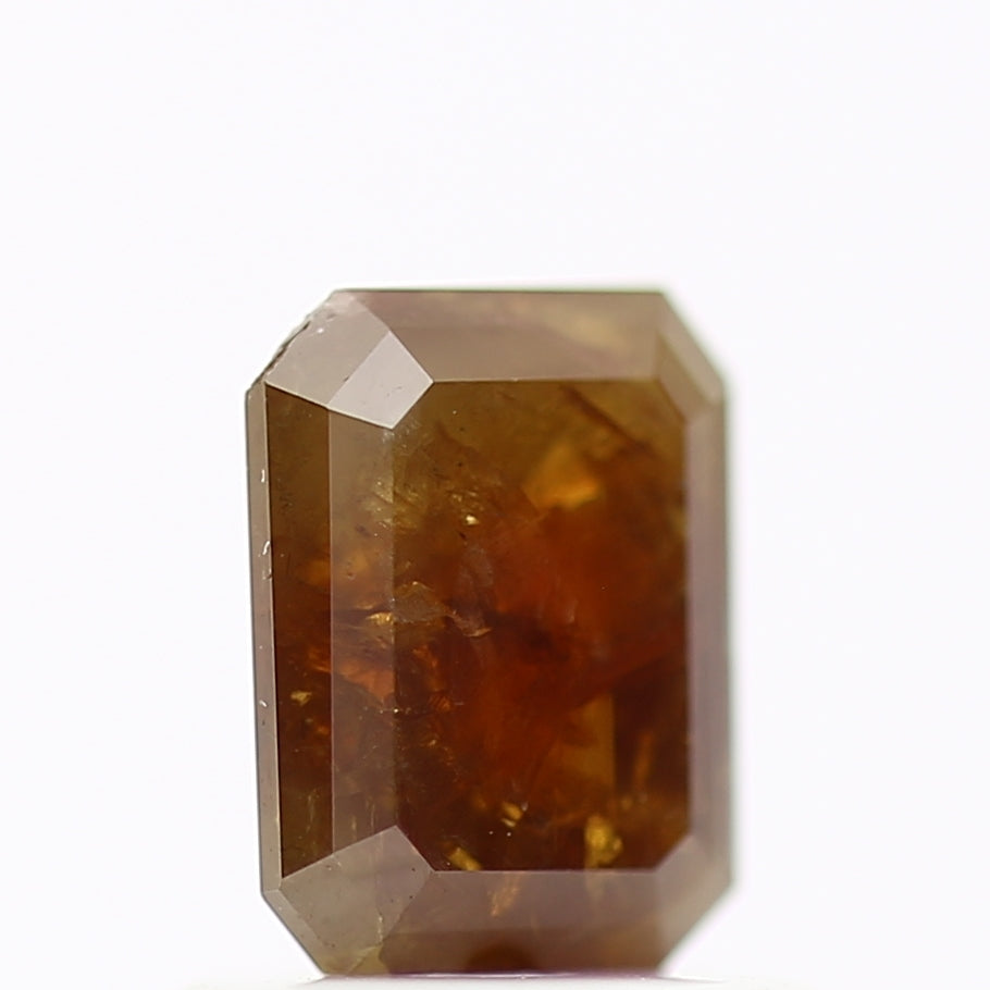 0.83 Carat Natural Emerald Cut Red Brown Salt And Pepper Diamond 6 MM