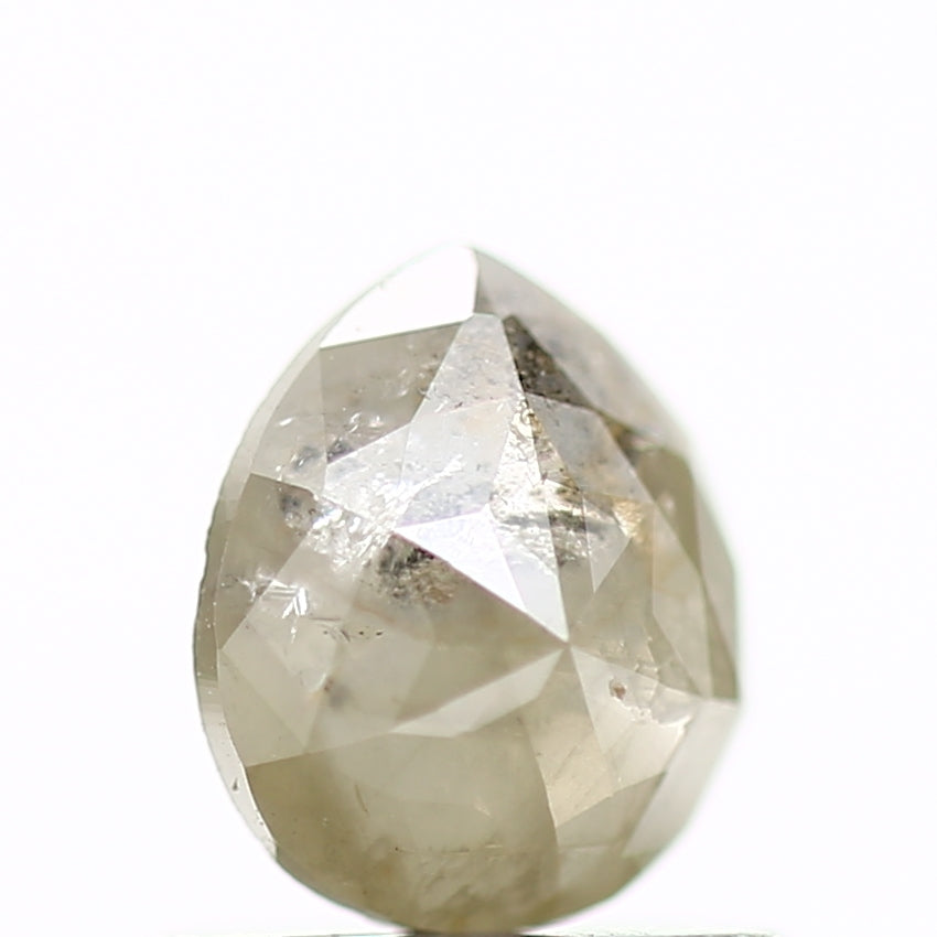 0.54 Carat Natural Rose Cut Gray Pear Rustic Diamond SDM303