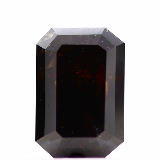 fancy red cognac emerald cut diamond