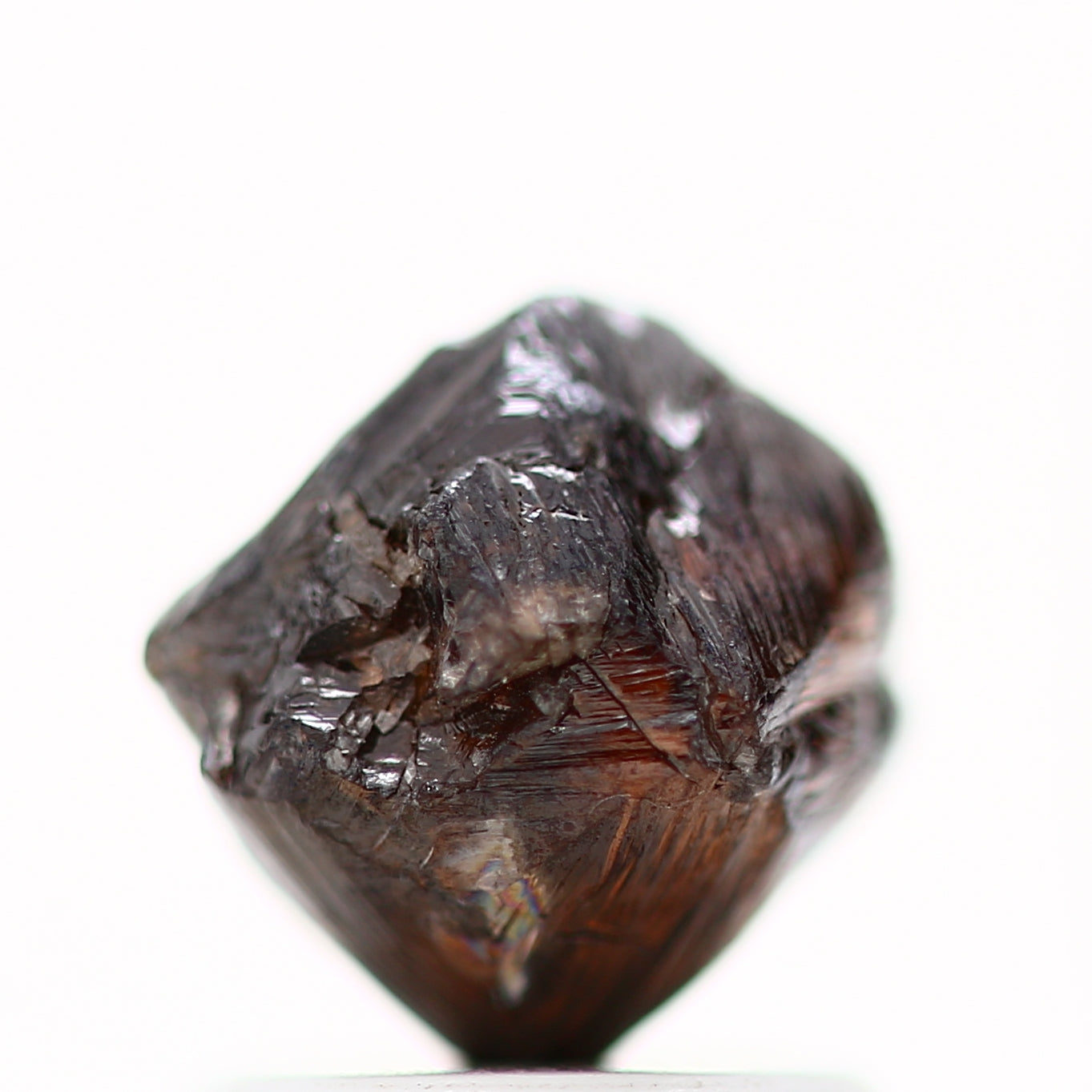 1.64 Carat Fancy Brown Crystal Octahedron Rough Uncut Diamonds 6.60 MM - Blackdiamond