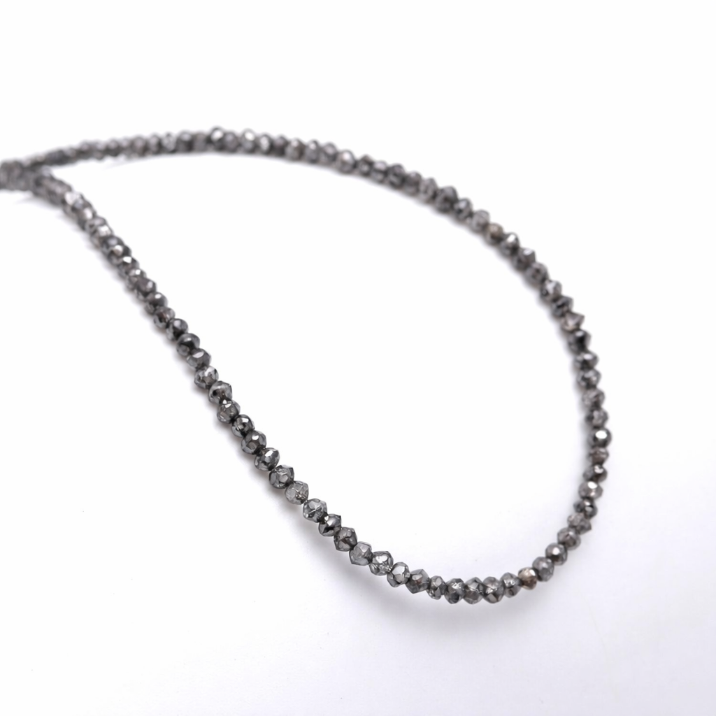 AAA+ Quality 15 Inch Strand Faceted Natural Grey Diamond Beads