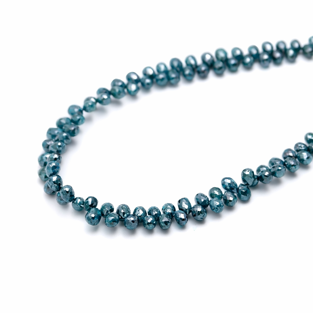 AAA Natural Blue Diamond Briolette Beads Faceted Teardrop Beads 2.5-4mm