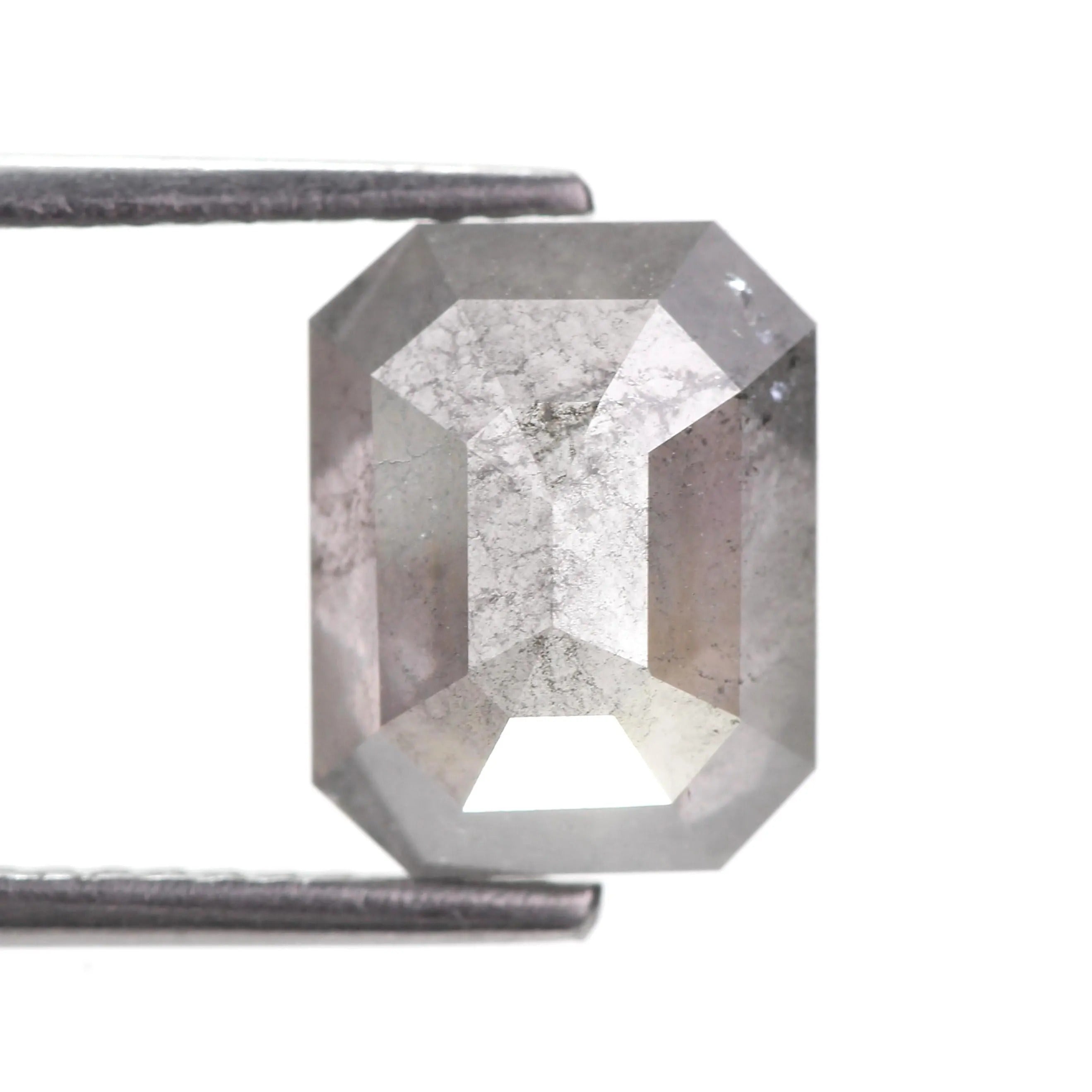 3 Carat Emerald Cut Salt and Pepper Diamond Natural