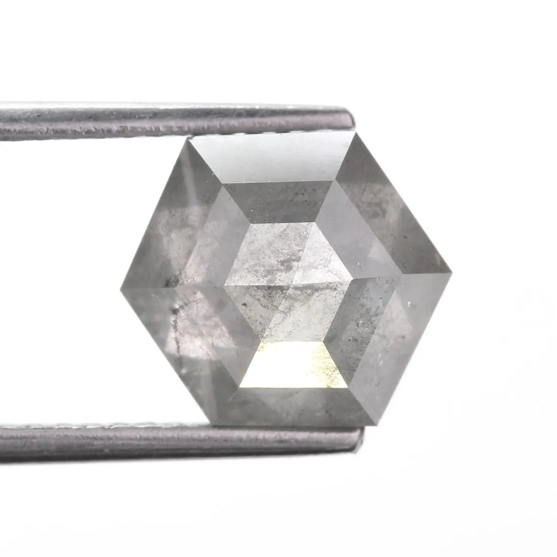 3 Ct Hexagon Salt and Pepper Diamond 9.80 MM