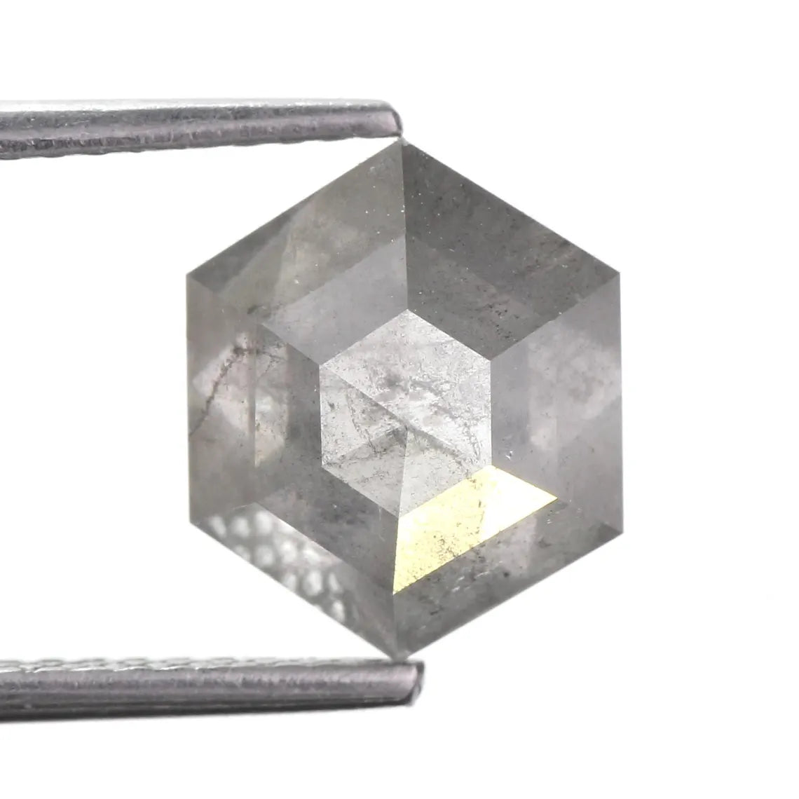 3 Ct Hexagon Salt and Pepper Diamond 9.80 MM