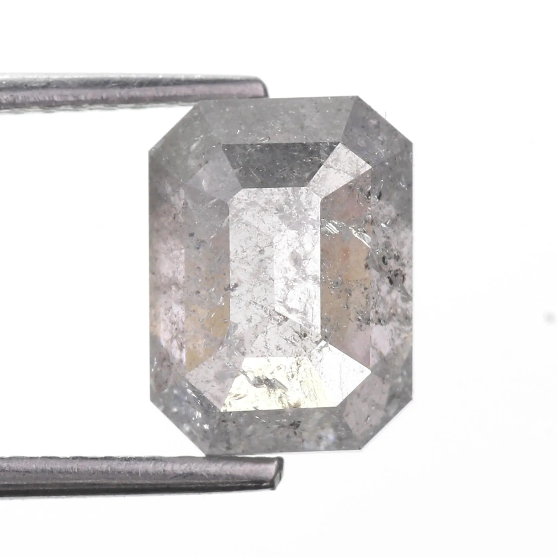 3 Ct Salt and Pepper Diamond Natural Emerald Cut For Custom Engagement Ring
