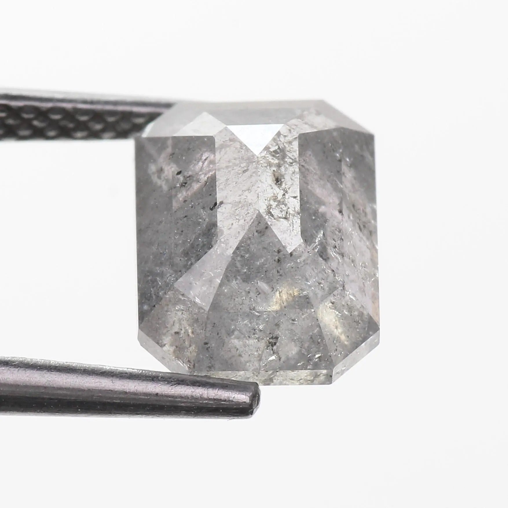 3 Carat Salt and Pepper Diamond Emerald Natural 9.2 MM