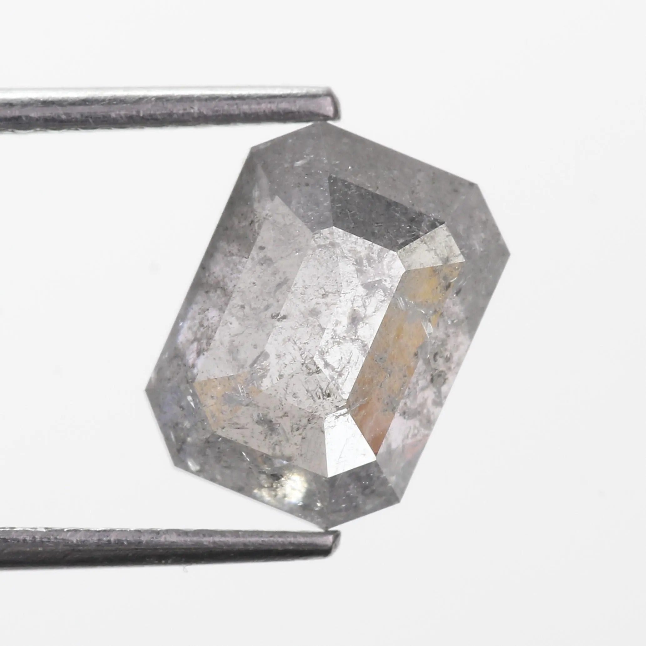3 Carat Salt and Pepper Diamond Emerald Natural 9.2 MM