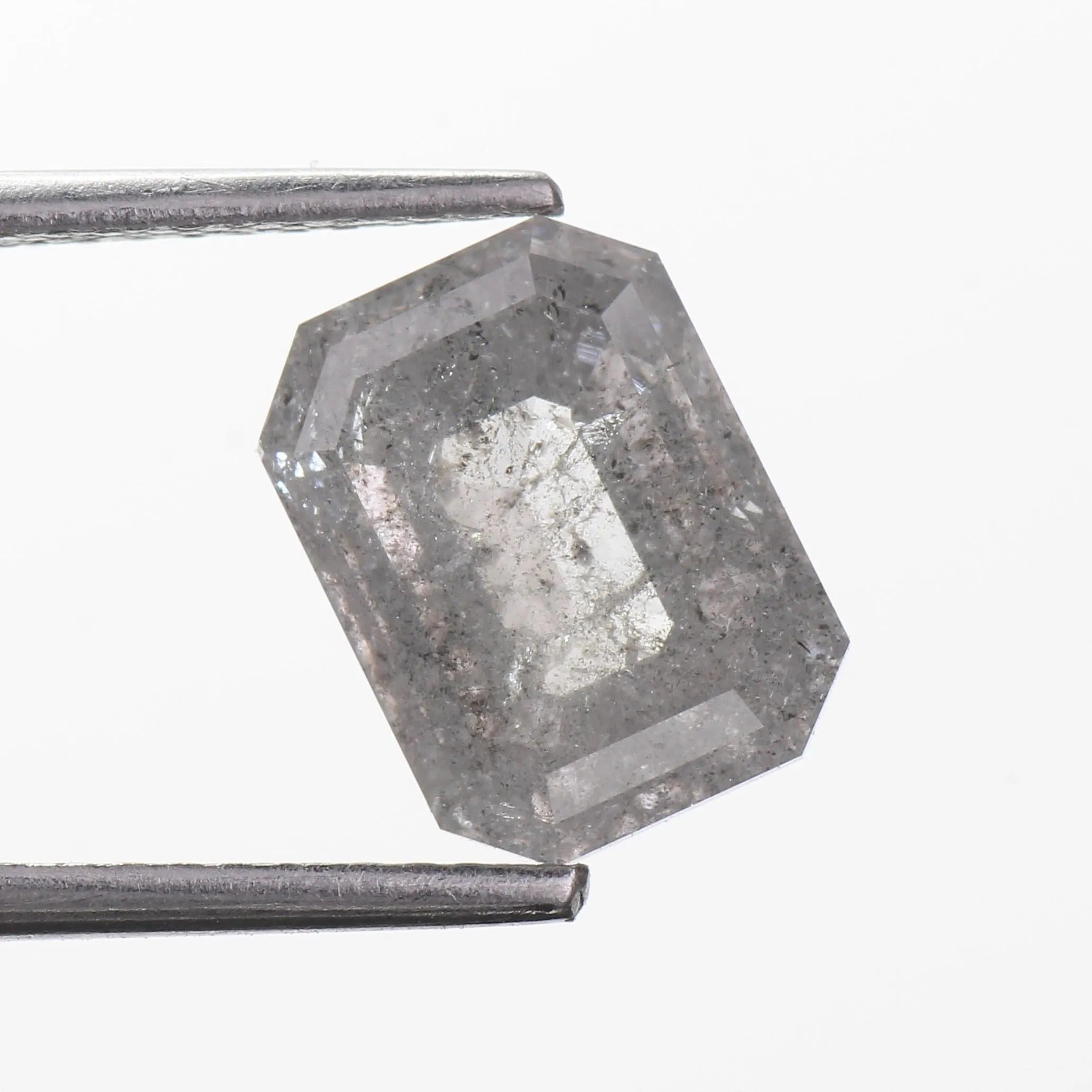 3 Carat Salt and Pepper Diamond Emerald Natural 9.2 MM