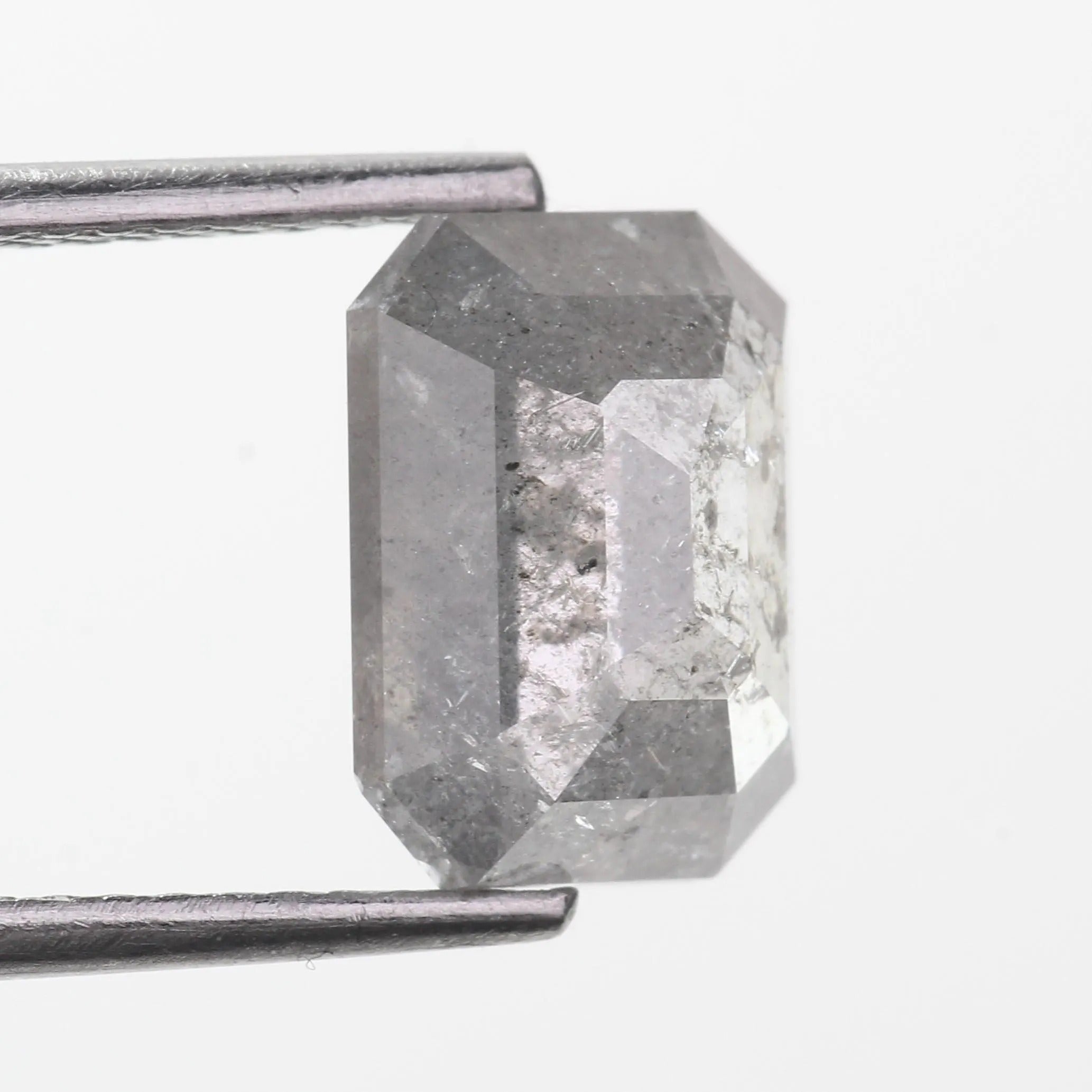3 Carat Salt and Pepper Diamond Emerald Natural 9.2 MM
