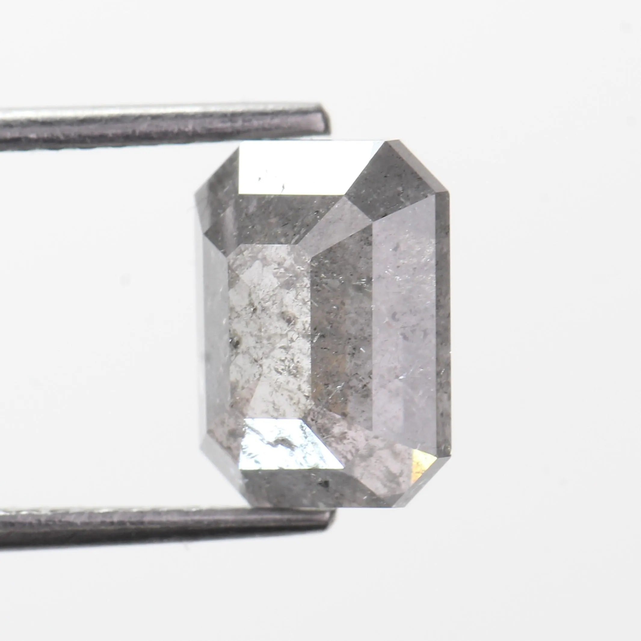 3 Carat Salt and Pepper Diamond Emerald Natural 9.2 MM
