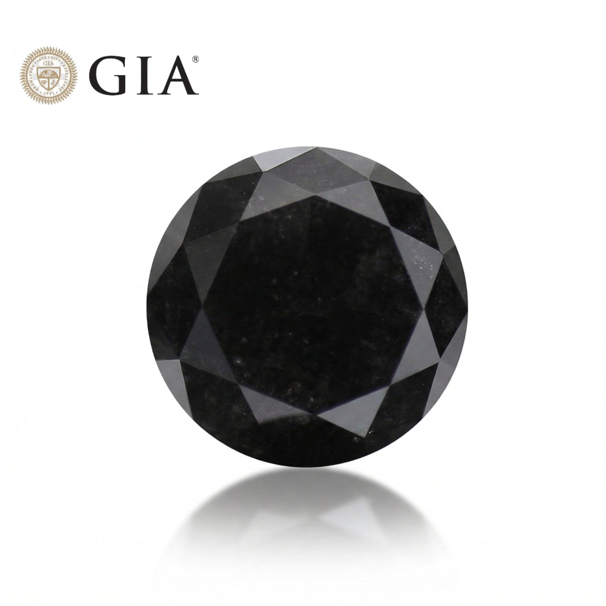 3 Carat Fancy Black Round Brilliant Diamond GIA
