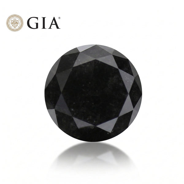 3 Carat Fancy Black Round Brilliant Diamond GIA