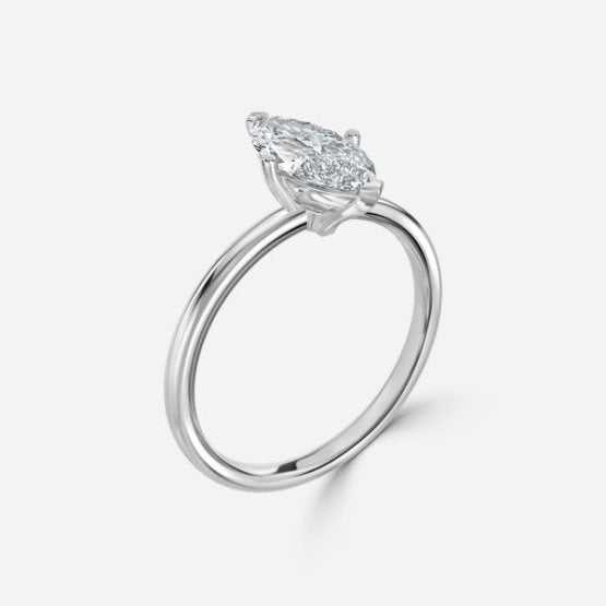 Deltic Marquise Solitaire Engagement Ring 14K / 18K Solid Gold