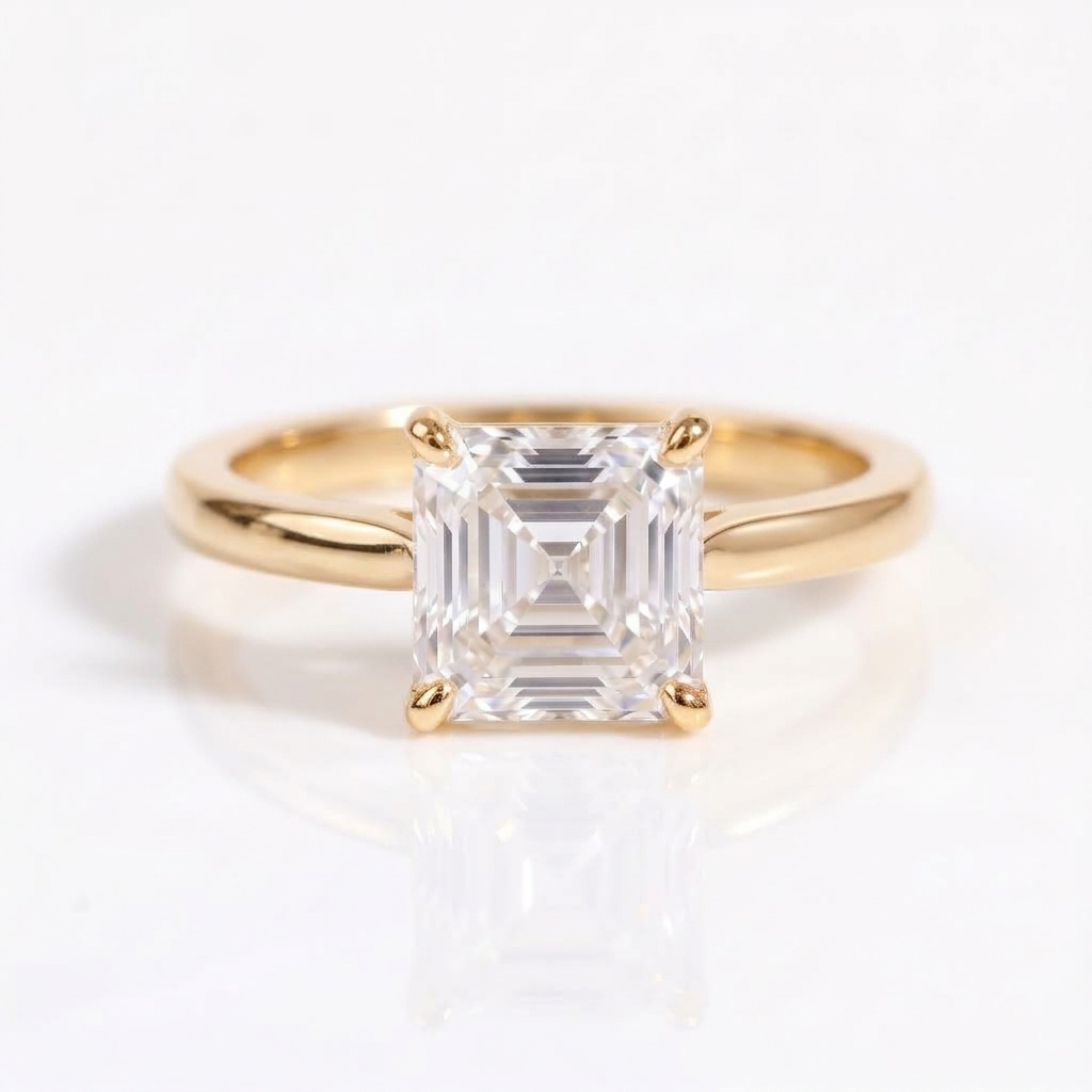 Brya Asscher Solitaire Engagement Ring 14K / 18K Solid Gold