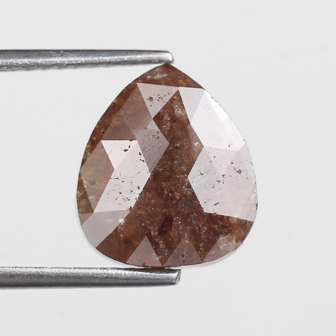 Natural 3 ct Pear Cut Diamond Salt And Pepper Checker