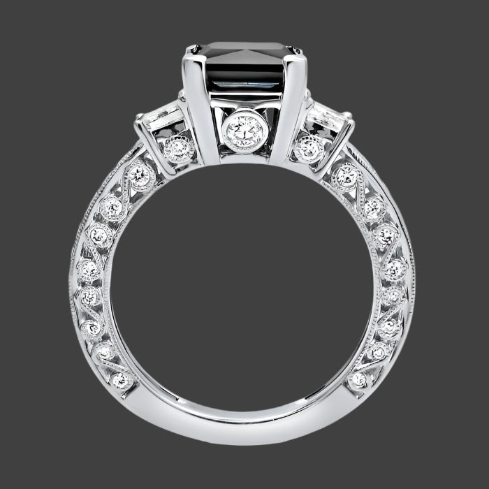 black princess diamond engagement ring