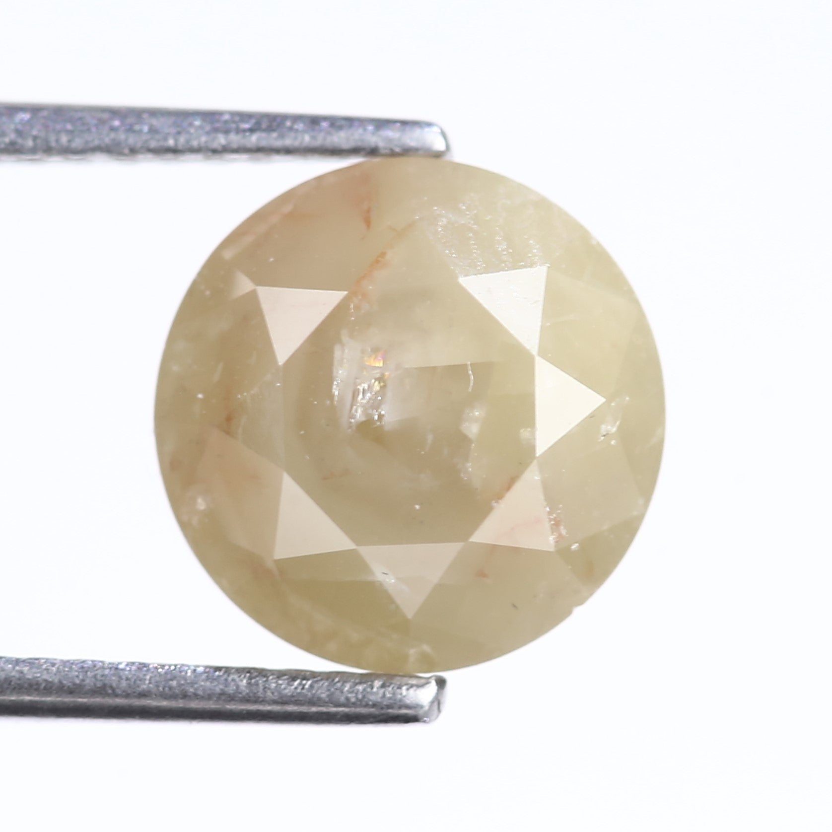 3.20 Carat Natural Round Cut Yellow Grey Salt And Pepper Diamond 9.04 MM