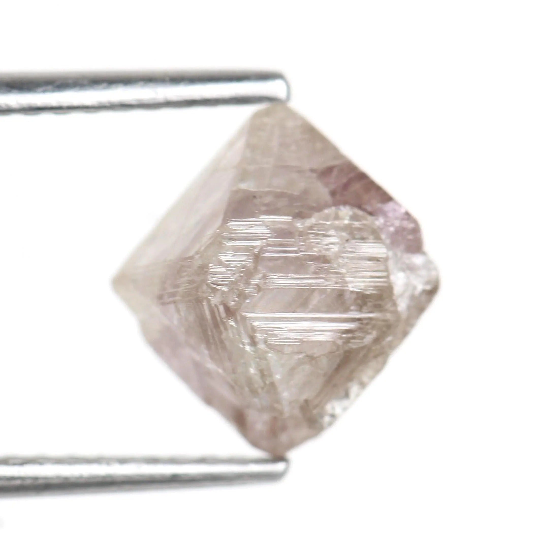 3.39 Carat Natural Light Brown Purple Pink Octahedron Rough Diamond 8.70 MM