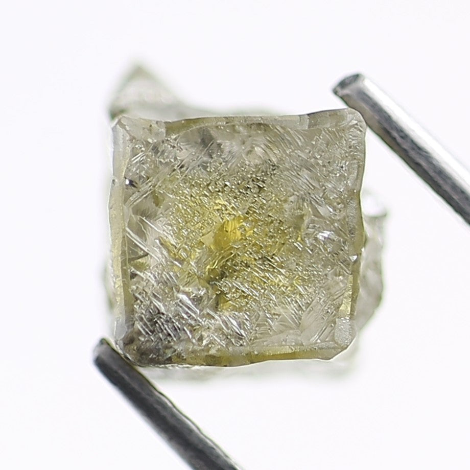Natural Yellow Green Raw Rough Cube Diamond 6.5 MM