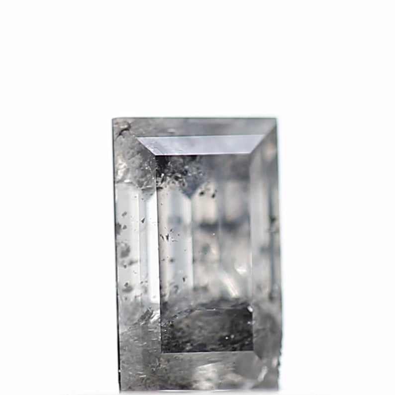 0.38 Carat Baguette Cut Salt & Pepper Diamond Gray Loose Diamond 5.25 MM