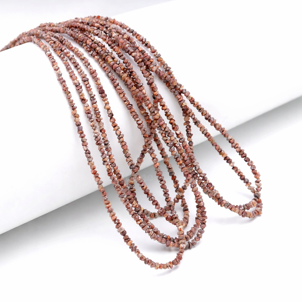 AAA+ 14 Inch Strand Uncut Champagne Rough Diamond Beads 2-3mm