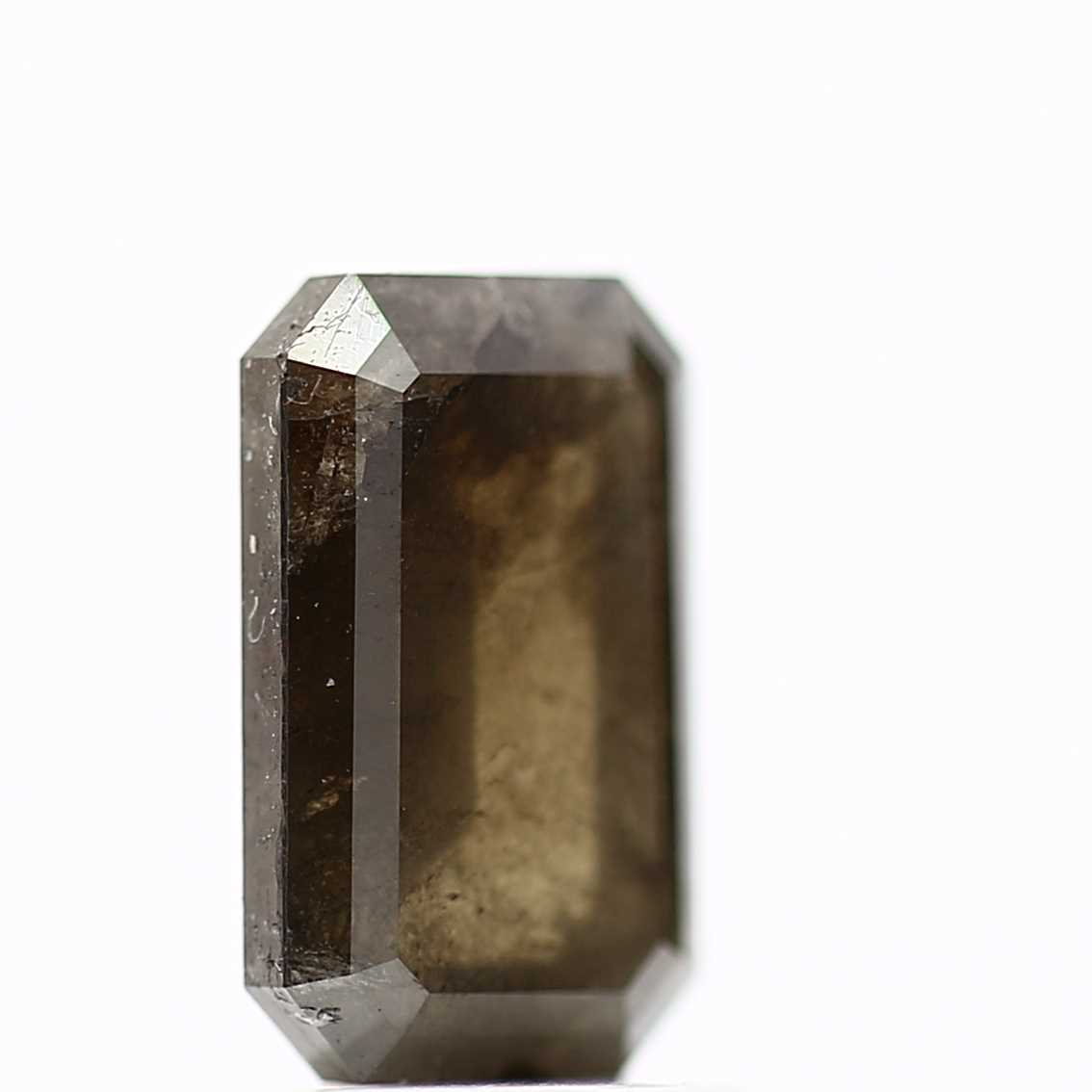 2.33 Carat 9.60 MM Fancy Brown Emerald Cut Salt and Pepper Diamond - Blackdiamond