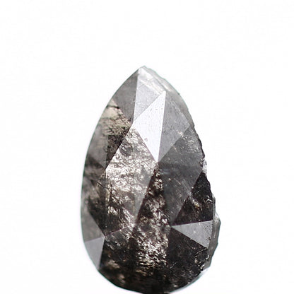 0.65 Carat Natural Pear Rose Cut Gray Salt and Pepper Diamond SDM220