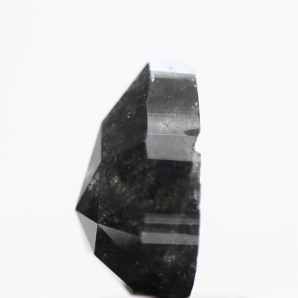 1.77 Carat Rose Cut Black Pear Salt and Pepper Diamond 8.60 MM