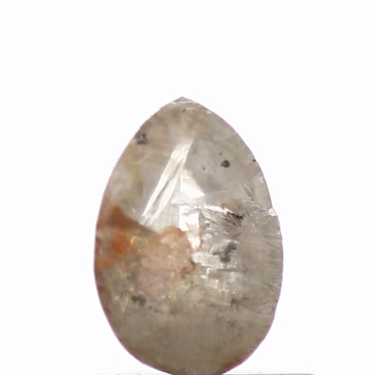 0.46 Carat Natural Rose Cut Gray Pear Rustic Diamond SDM322