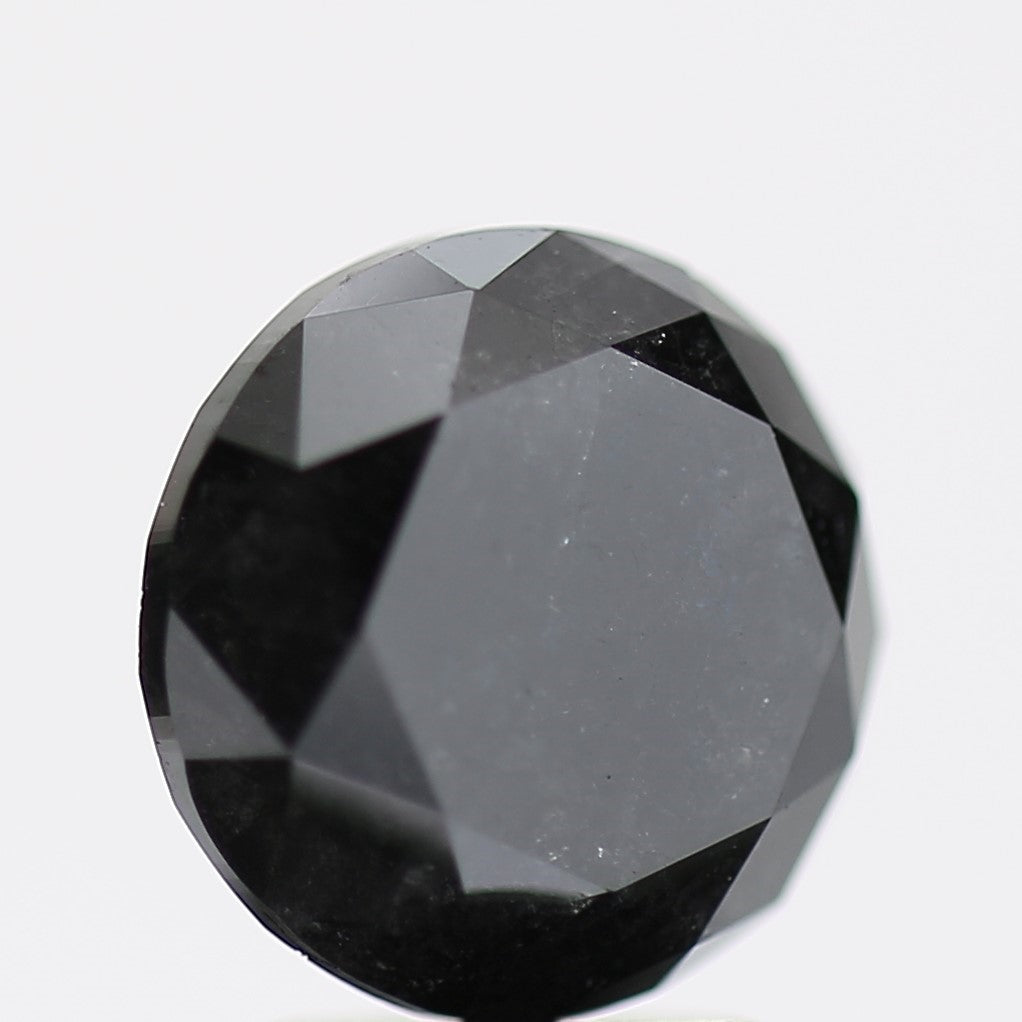3.29 Carat Fancy Black Round Brilliant Diamond GIA