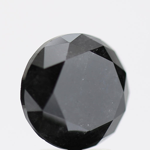 3.29 Carat Fancy Black Round Brilliant Diamond GIA