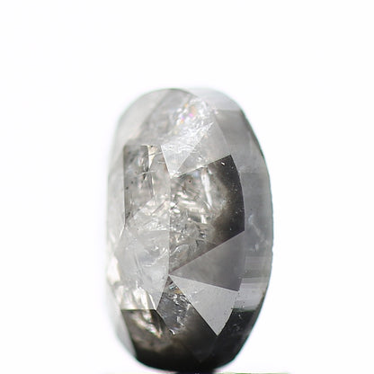 1.44 Carat Oval Rose Cut Salt and Pepper Diamond 8.27 MM