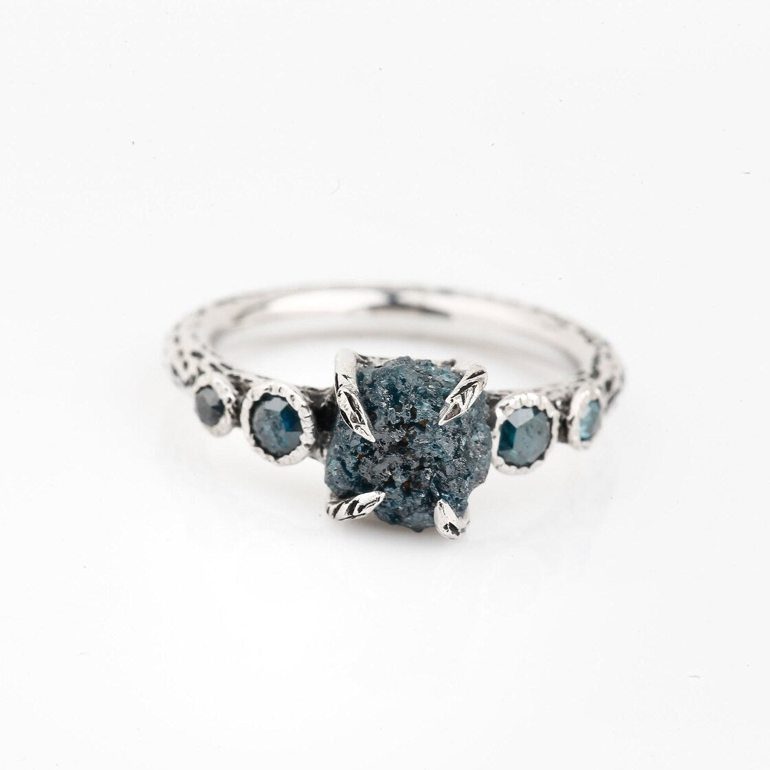 raw rough diamond ring