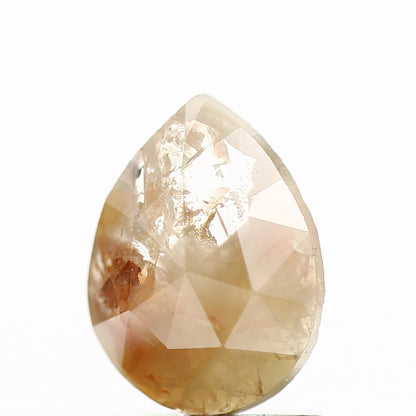 0.72 Carat Pear Orange Rustic Rose Cut Natural Diamond SDM1038