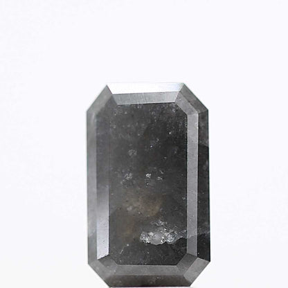 2.78 Carat 10.50 MM Fancy Gray Emerald Cut Salt and Pepper Diamond - Blackdiamond