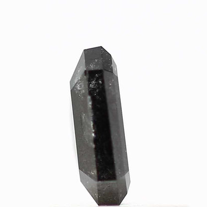 0.63 Carat 5.90 MM Black Galaxy Emerald Cut Salt and Pepper Diamond - Blackdiamond