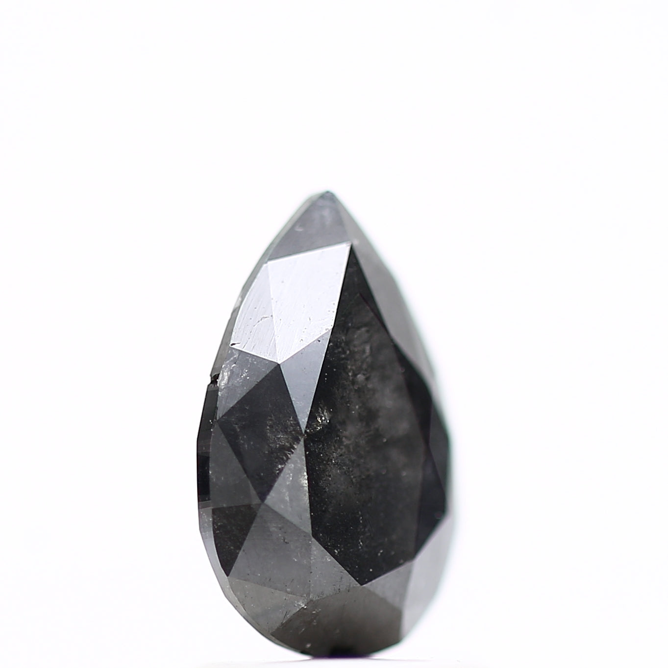 1.37 Carat Fancy Black Natural Pear Loose Diamond 9.10 MM