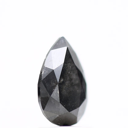 1.37 Carat Fancy Black Natural Pear Loose Diamond 9.10 MM