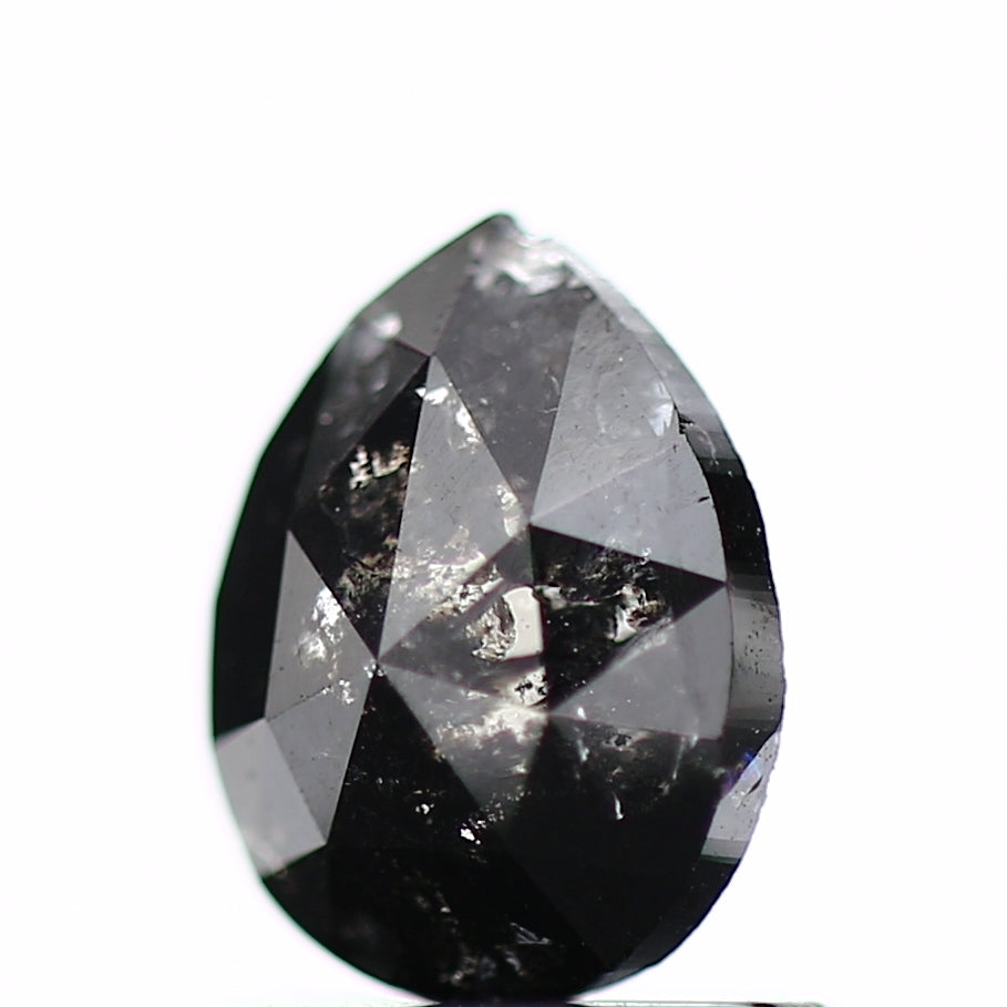 0.66 Carat Loose Salt And Pepper Black Diamond Pear Shape