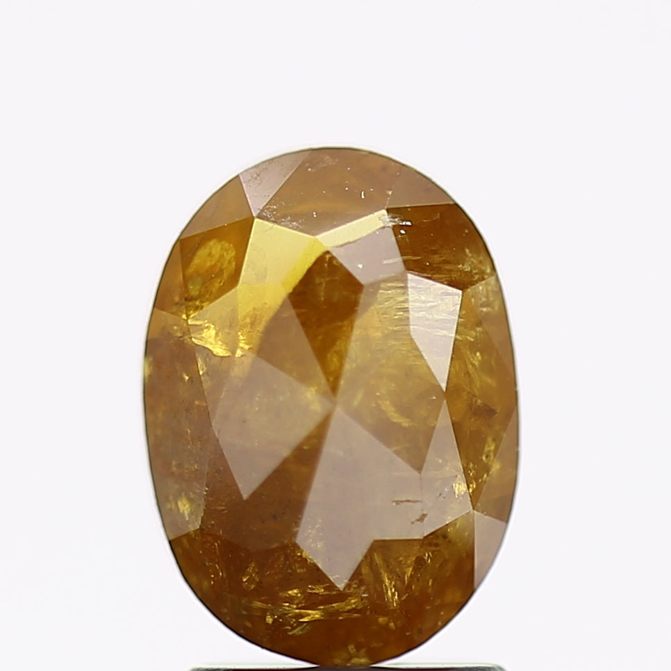 2.34 Carat Natural Oval Salt and Pepper Diamond Fancy Yellow 9.1 MM