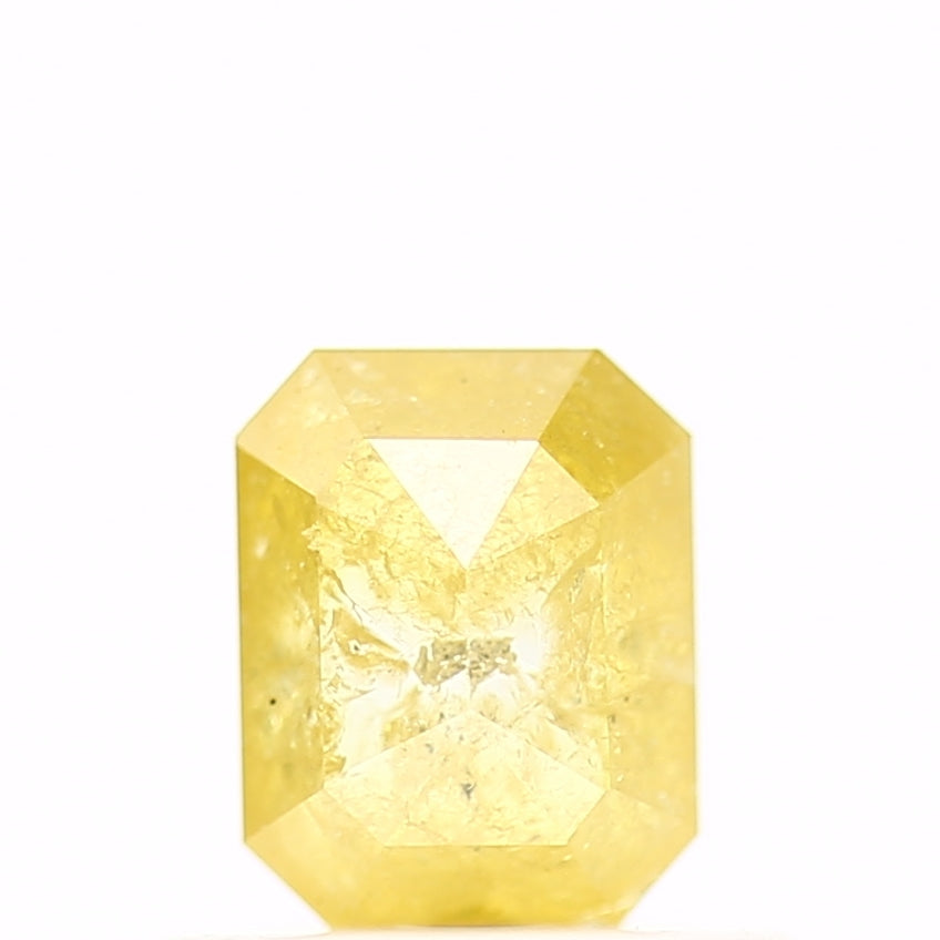 0.58 Carat 5.12 MM Fancy Yellow Emerald Cut Salt and Pepper Diamond - Blackdiamond