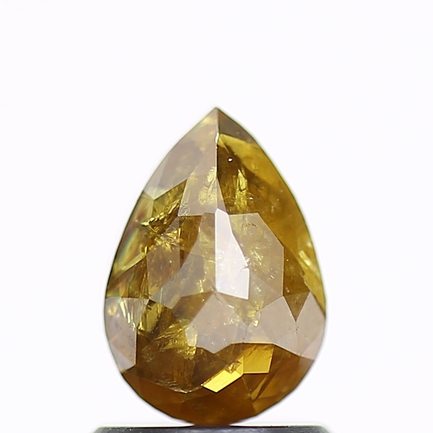 1.33 Carat Pear Salt and Pepper Diamond Natural Yellow 7.6 MM