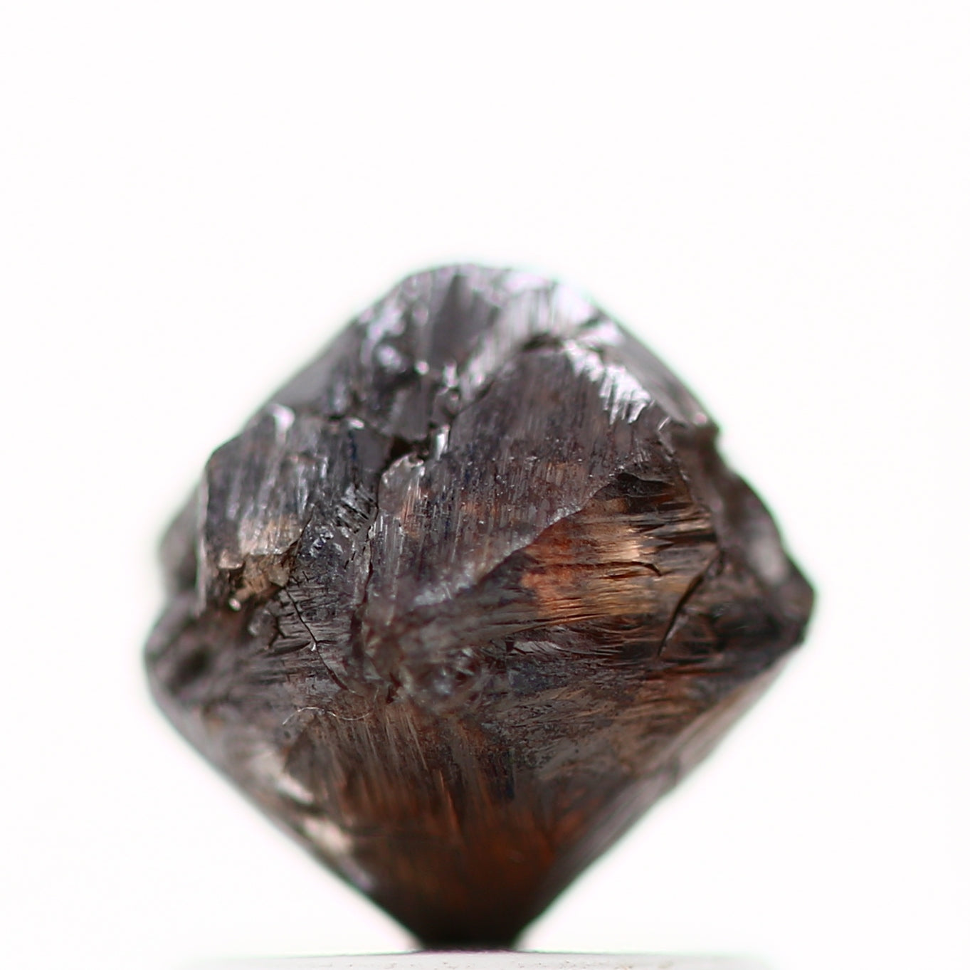 1.64 Carat Fancy Brown Crystal Octahedron Rough Uncut Diamonds 6.60 MM - Blackdiamond