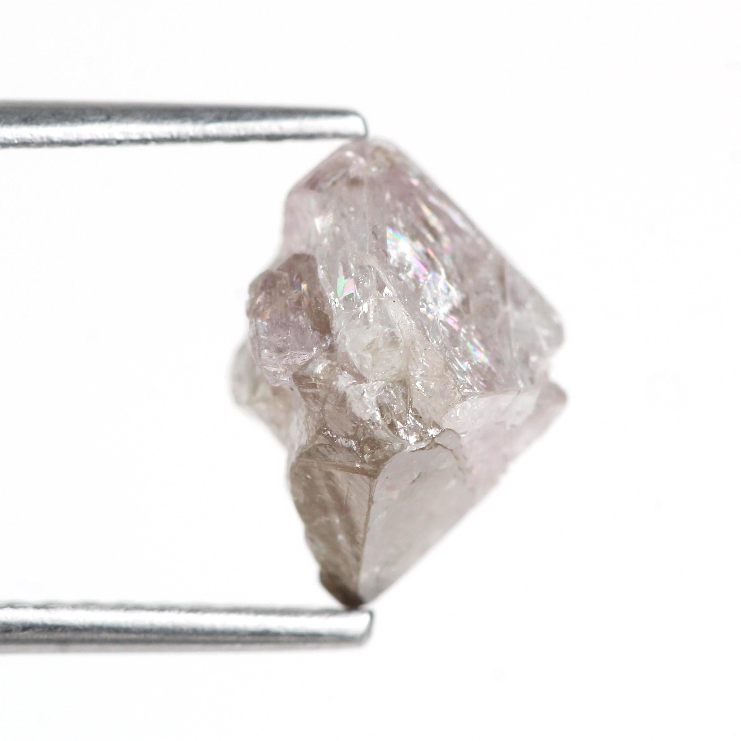 3.52 Carat Natural Rough Purple Pink Octahedron Uncut Diamond 8.5 MM