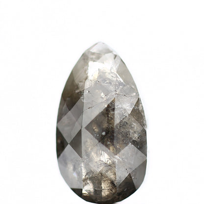 2.65 Carat Natural Pear Checker Cut Salt and Pepper Diamond SDM413