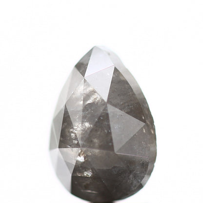 1.58 Carat Natural Pear Rosecut Gray Salt and Pepper Diamond sd56