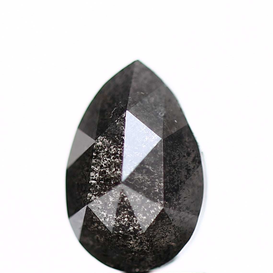 1.43 Carat Natural Fancy Rose Cut Pear Gray Black Diamond SDM964