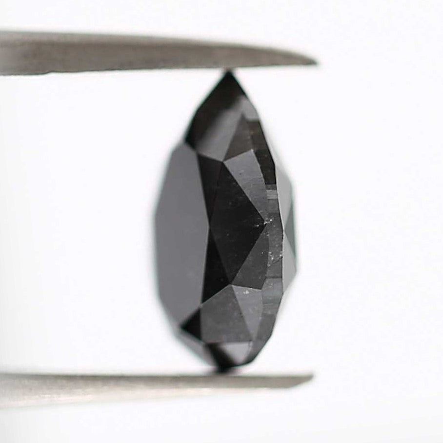 2.02 Carat Double Cut Natural Pear Loose Black Diamond