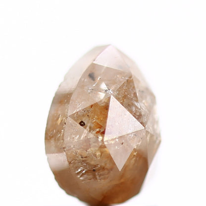 1.57 Carat Rose Cut Orange Rustic Pear Natural Diamond 7.6 MM